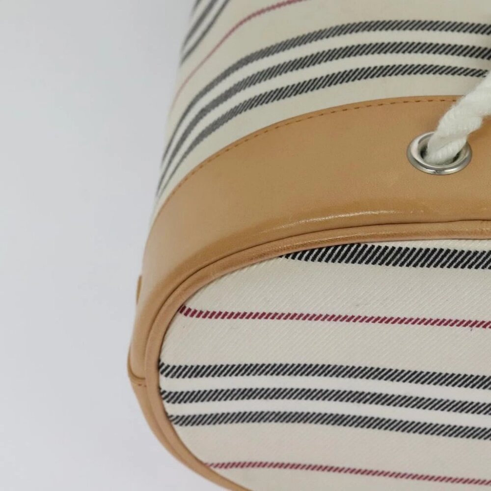 BURBERRY Shoulder Bag Canvas Leather White - Picture 12 of 16